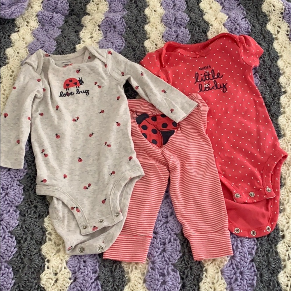 Bundle of Lady Bug Baby Girl Outfits